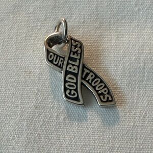 Retired James Avery God Bless our Troops Pendant/Charm